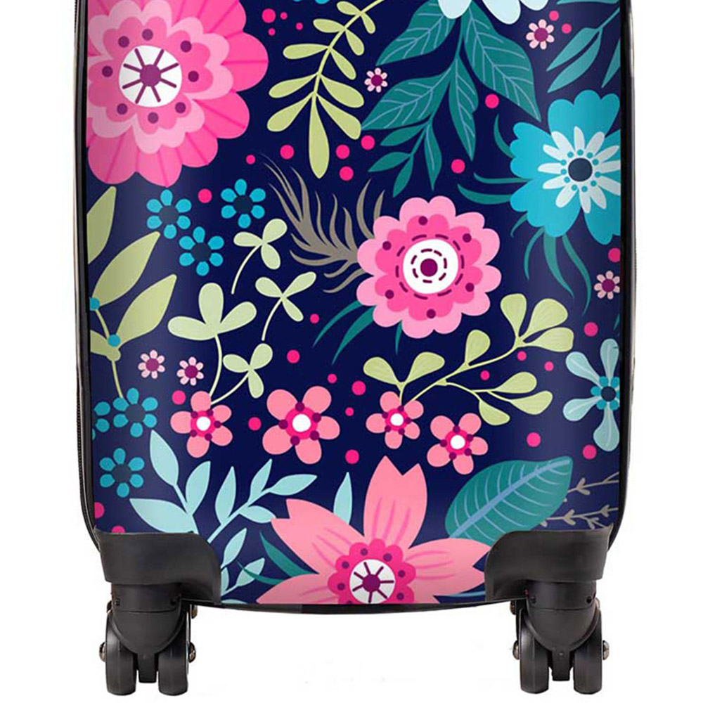 Warren Reed Designer Small Cute Colourful Flower Pattern Suitcase Image 2