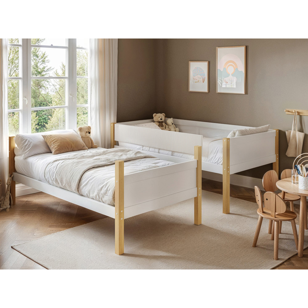 Flair Mateo White Ribbed Detachable Bunk Bed Image 5