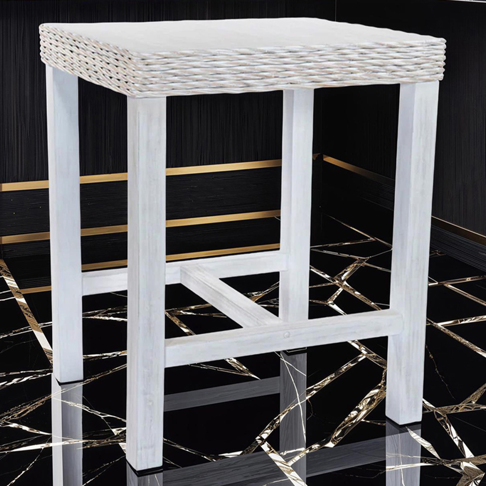 FWStyle Maya White Wash Handmade Bar Table Image 1