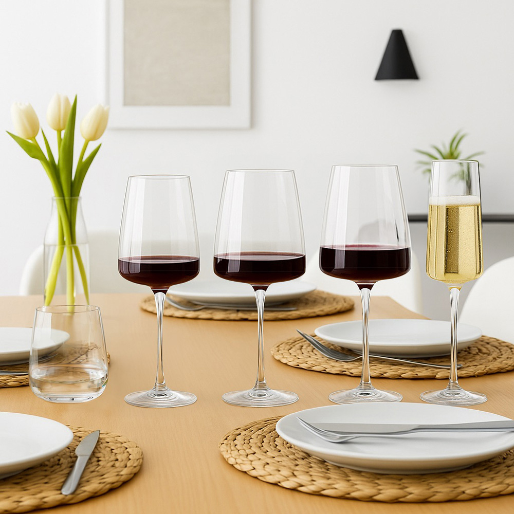Bormioli Rocco Nexo 12 Piece Squared Goblet Clear Glassware Set Image 2