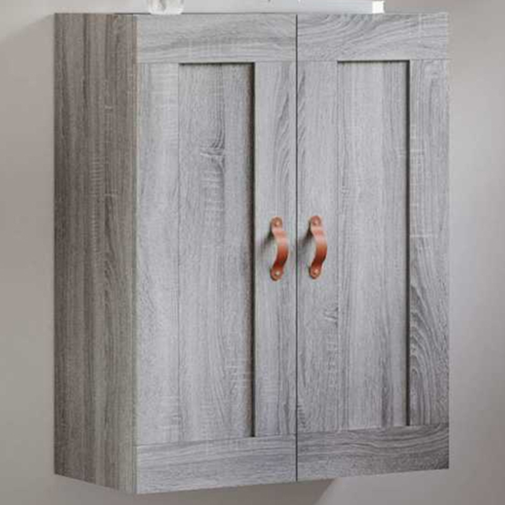 vidaXL 2 Door Grey Sonoma Wall Mounted Cabinet Image 1