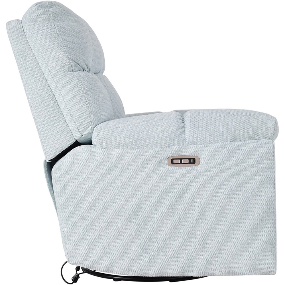 Living and Home Blue Chenille 270 Swivel Electric Recliner Chair with USB Charging Image 3
