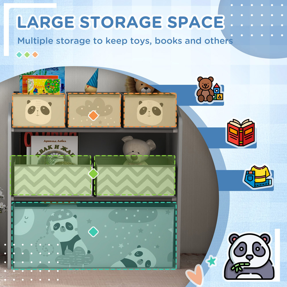 Tommy Toys 6 Box Grey Kids Toy Storage Organiser Image 5