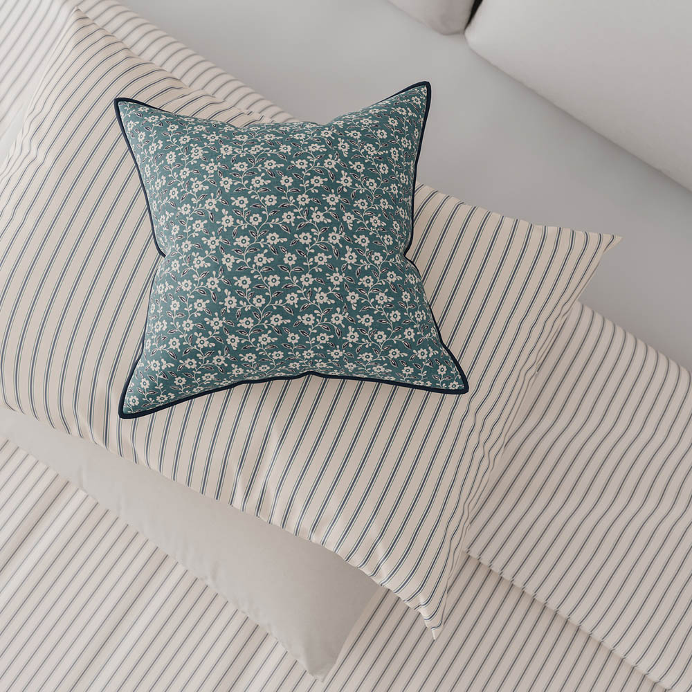 Helena Springfield Ticking Stripe King Size Blue and Teal Duvet Set Image 4