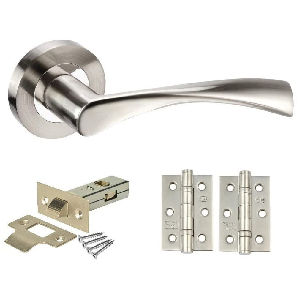 Golden Grace Duo Chrome Twist Astrid Door Handle Set Image