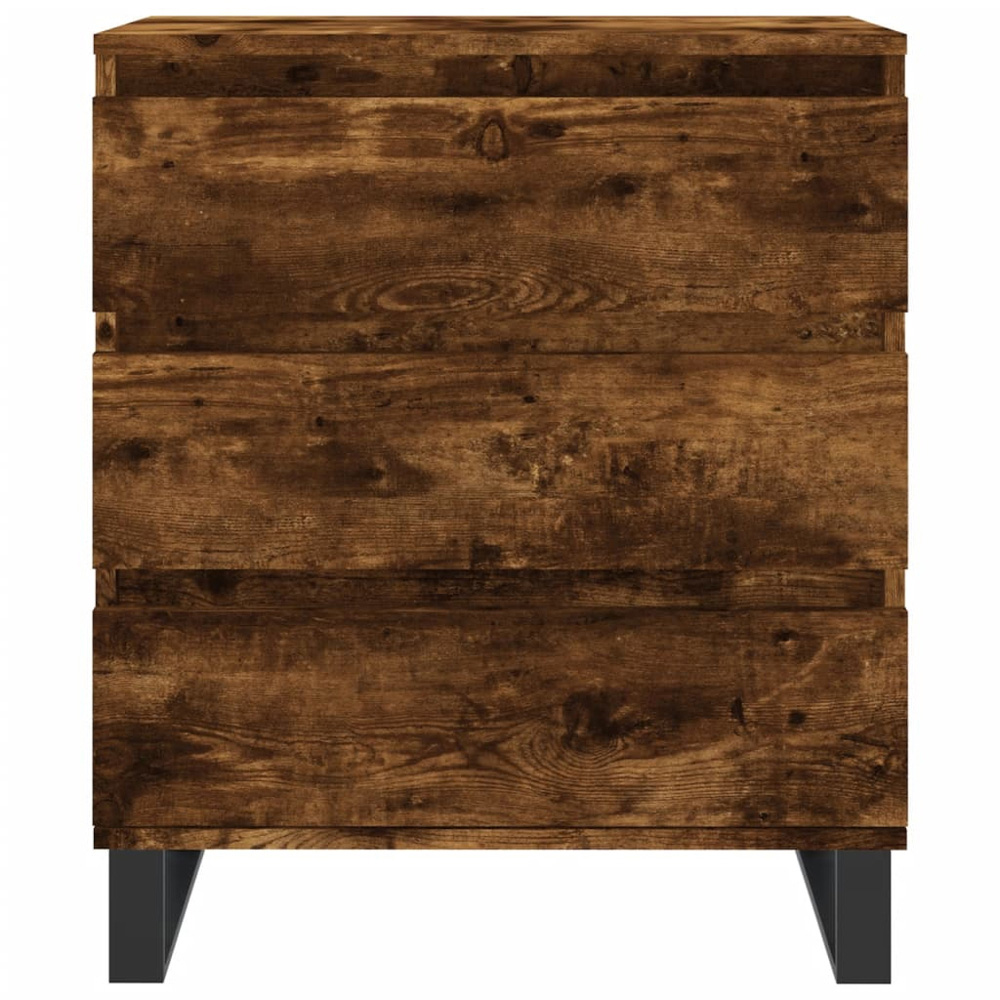 vidaXL 3 Drawer Smoked Oak Sideboard with Iron Feet Image 5
