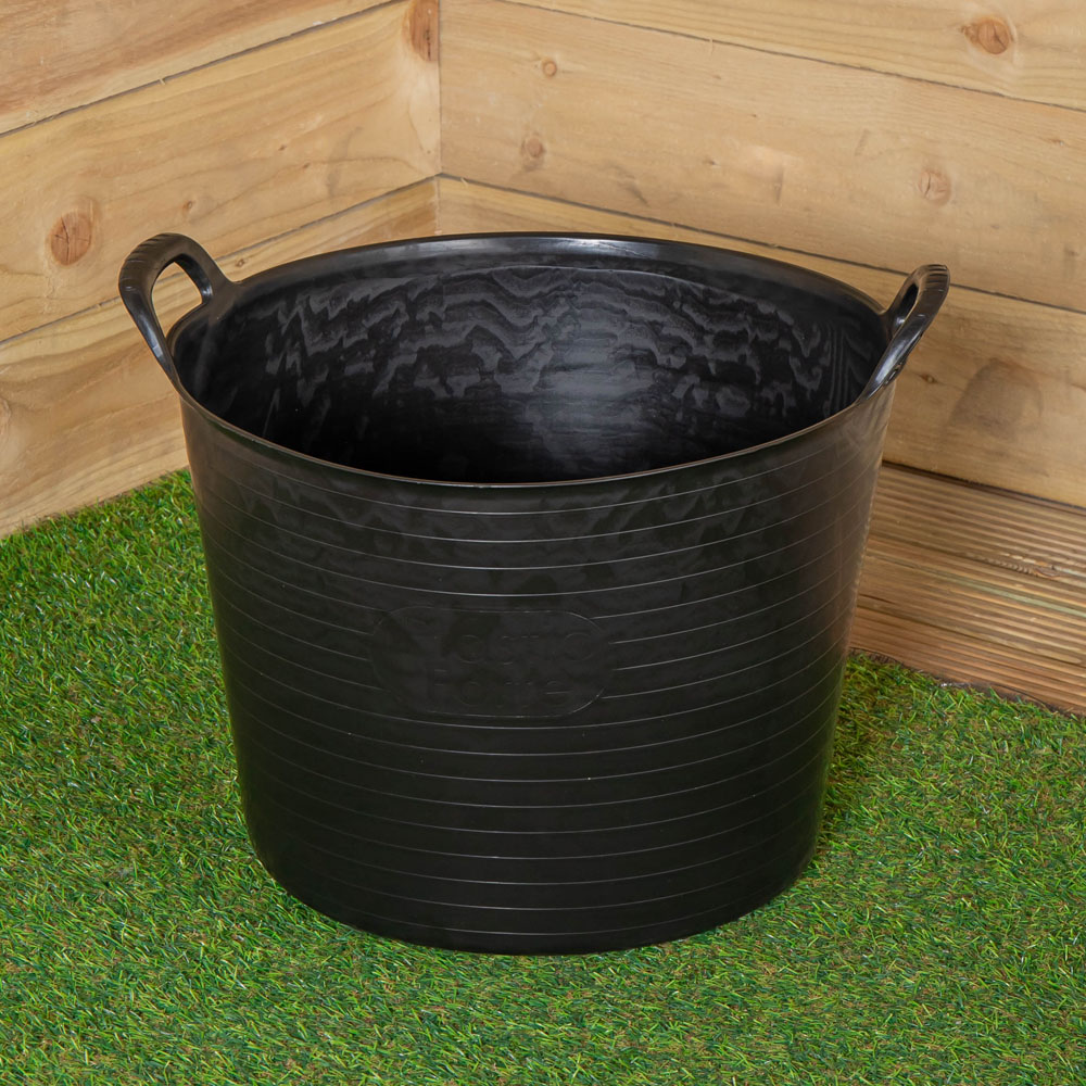 Samuel Alexander Black Plastic Bucket with Handles 42L Image 3