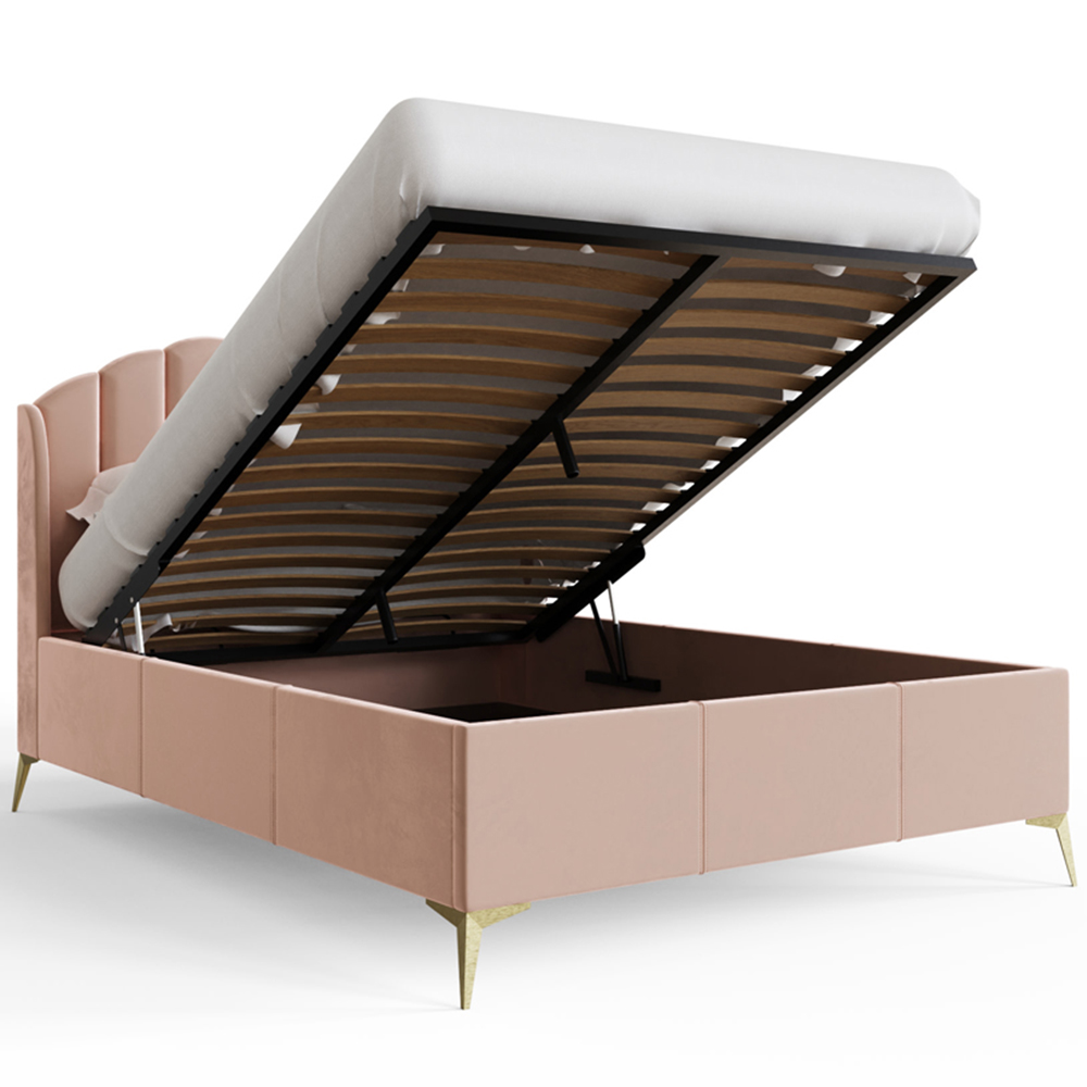 GFW Pettine Double Blush Pink End Lift Ottoman Bed Image 6