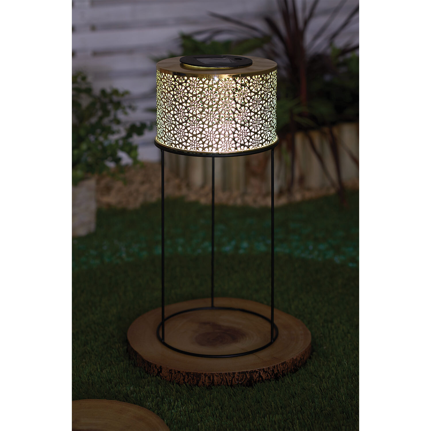Gold Cut Out Design Solar Lantern Image 3