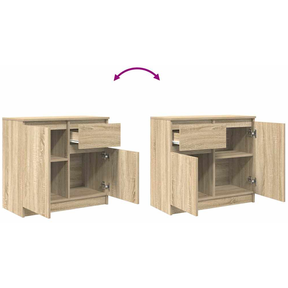 vidaXL 2 Door Single Drawer Sonoma Oak Highboard Image 8