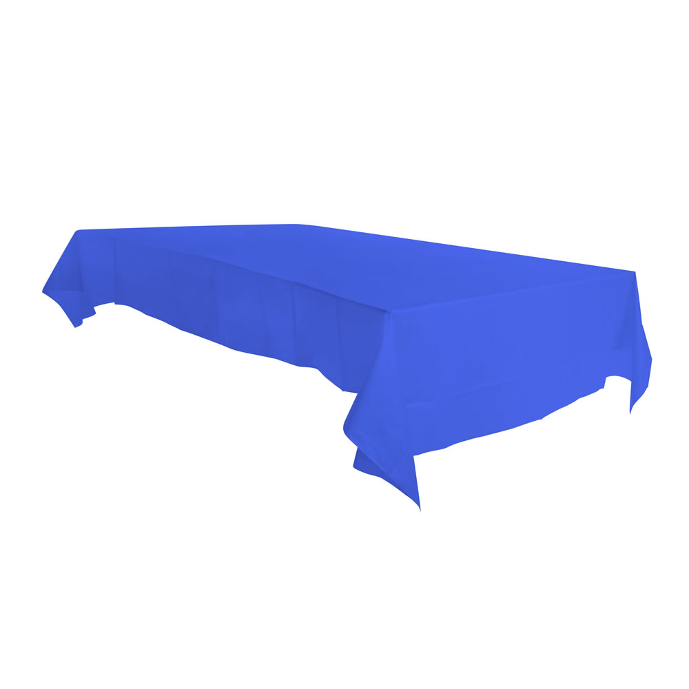 Wilko 137 x 274cm Blue Plastic Table Cover Image 2