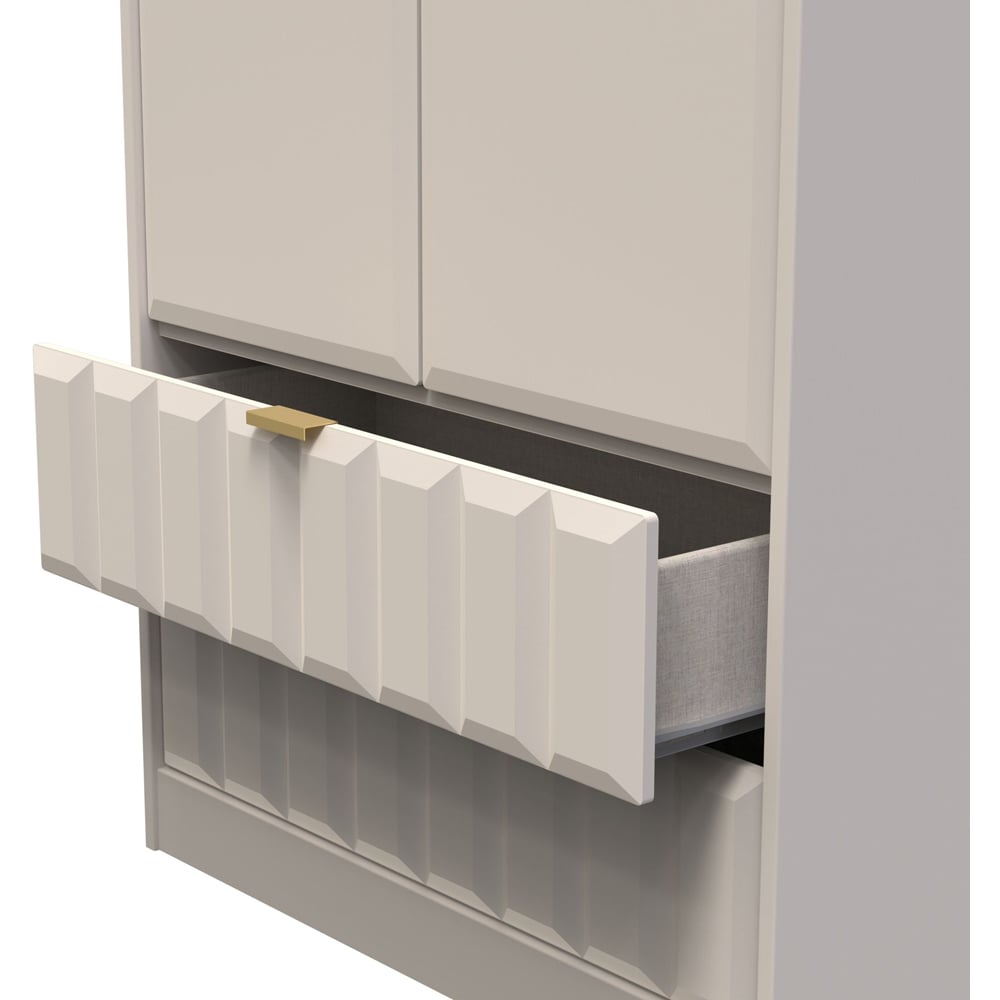 Crowndale Cube 2 Door 2 Drawer Matt Kashmir Wardrobe Ready Assembled Image 6