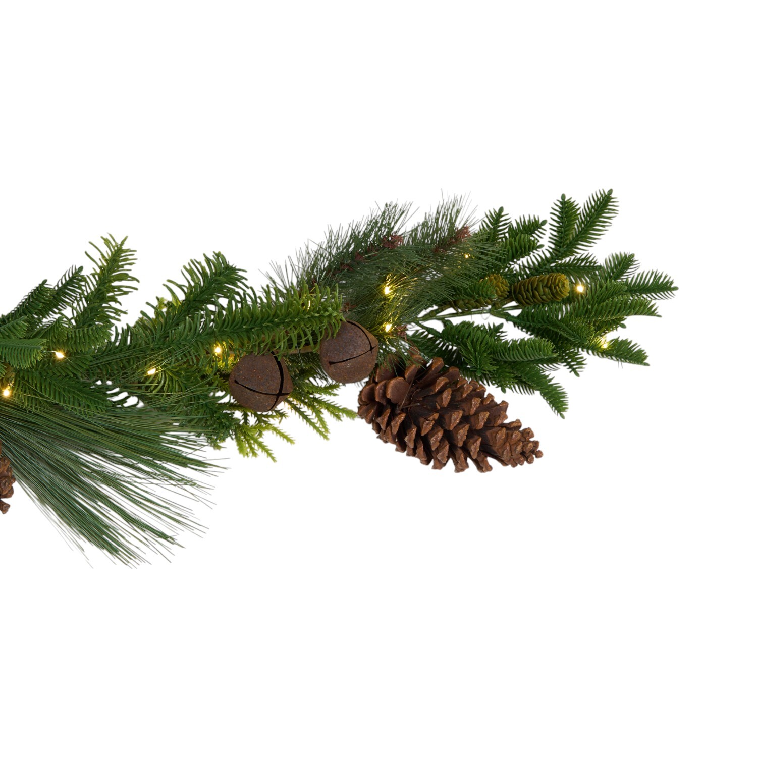 Pinecone and Bells Garland - Green and Brown Image 4