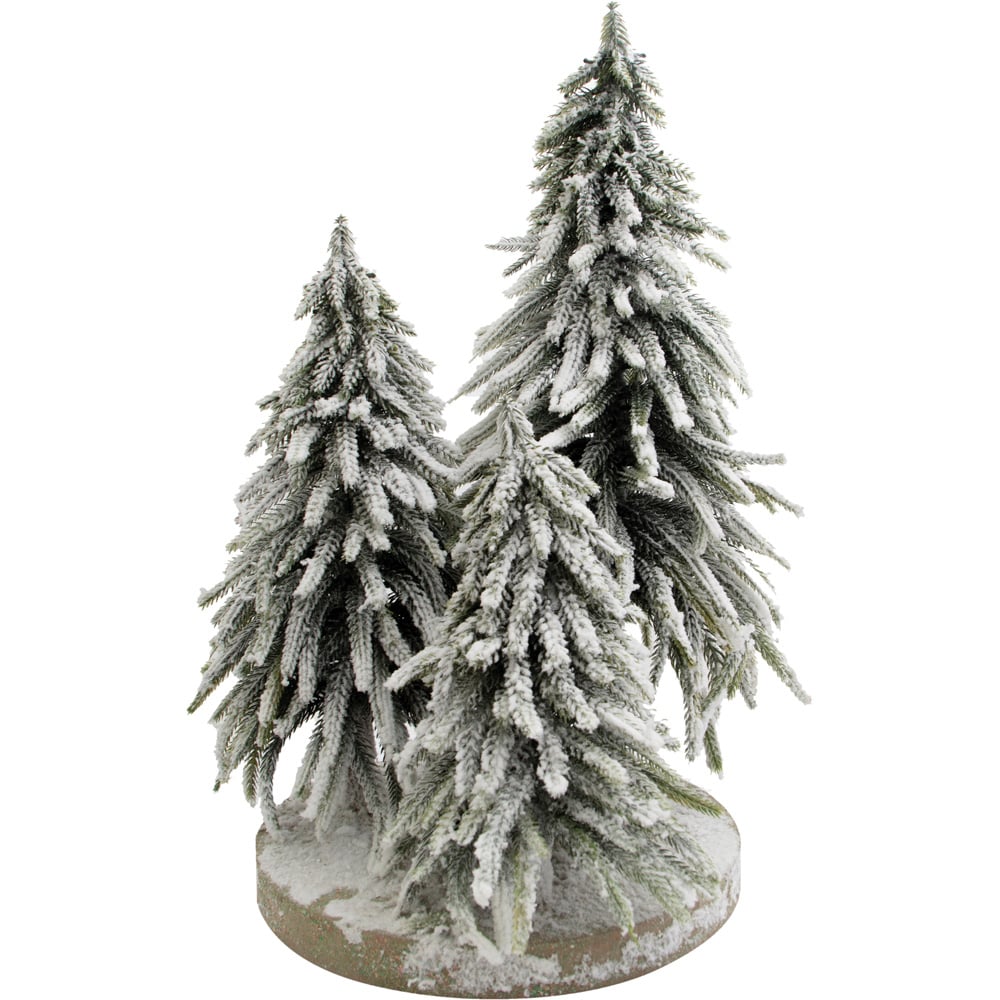 St Helens 3 Tree Snow Finish Decorative Christmas Display Image 1