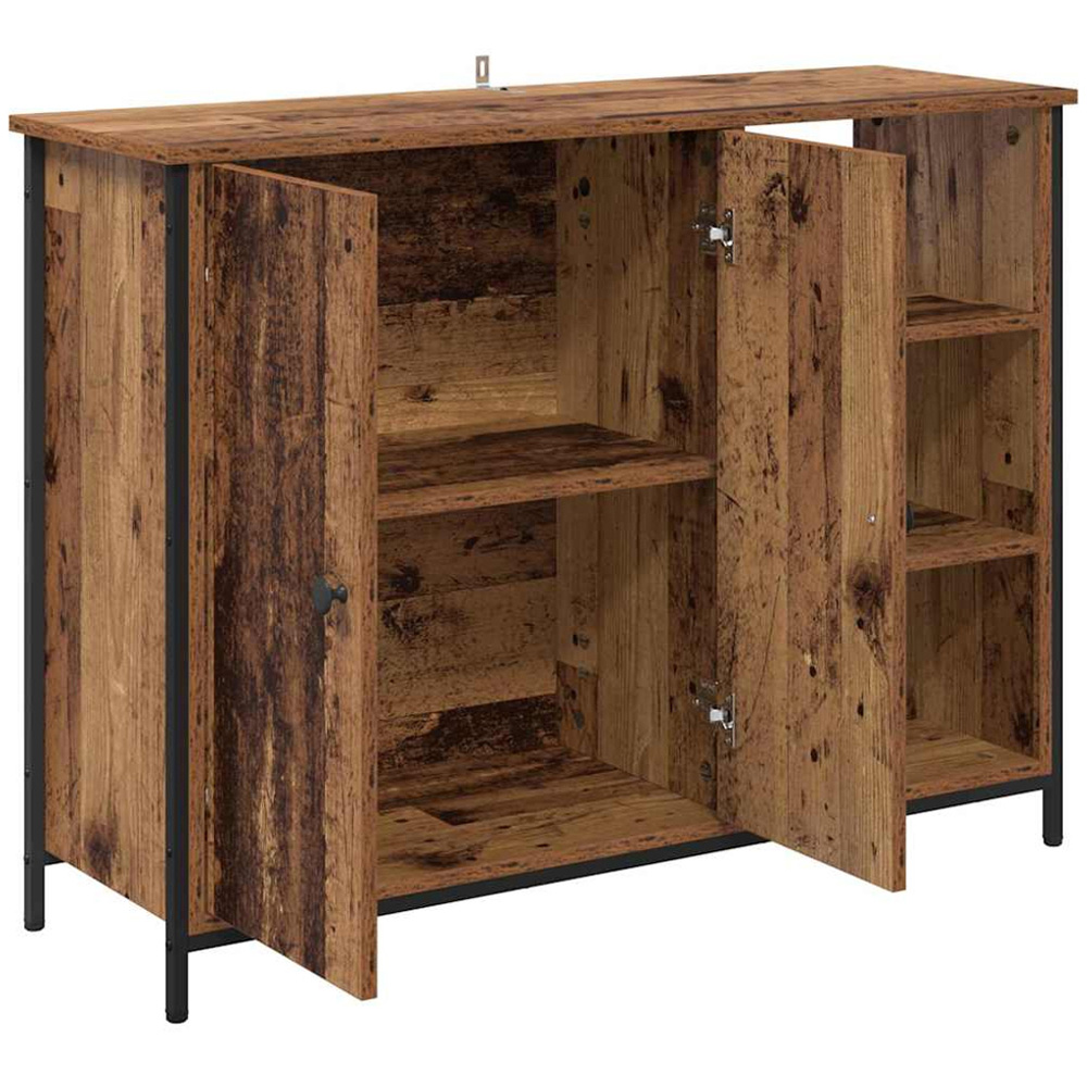 vidaXL 2 Door 3 Open Shelf Dark Brown Sideboard Image 5
