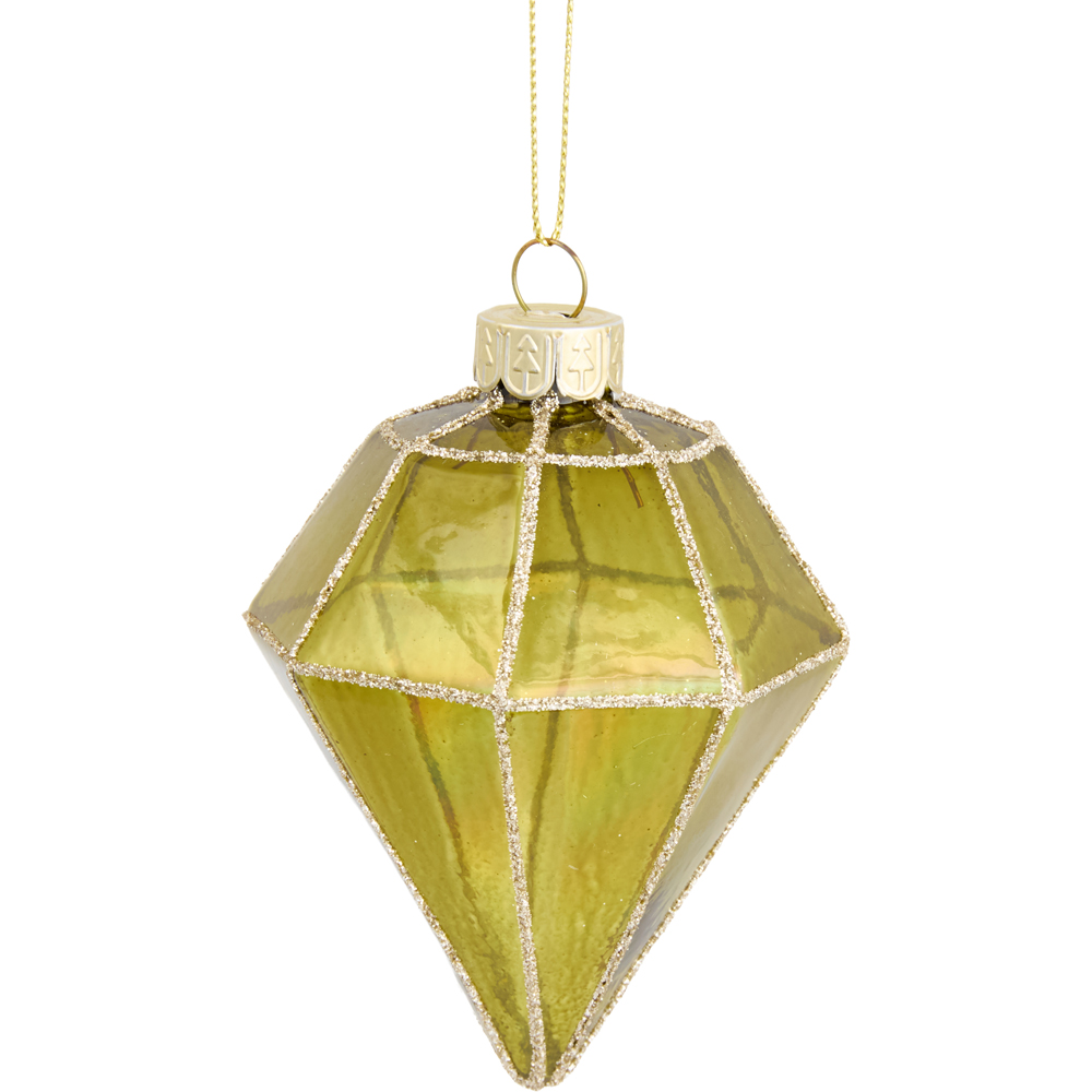 Geometric Diamond Hanging Decoration Olive Image 2