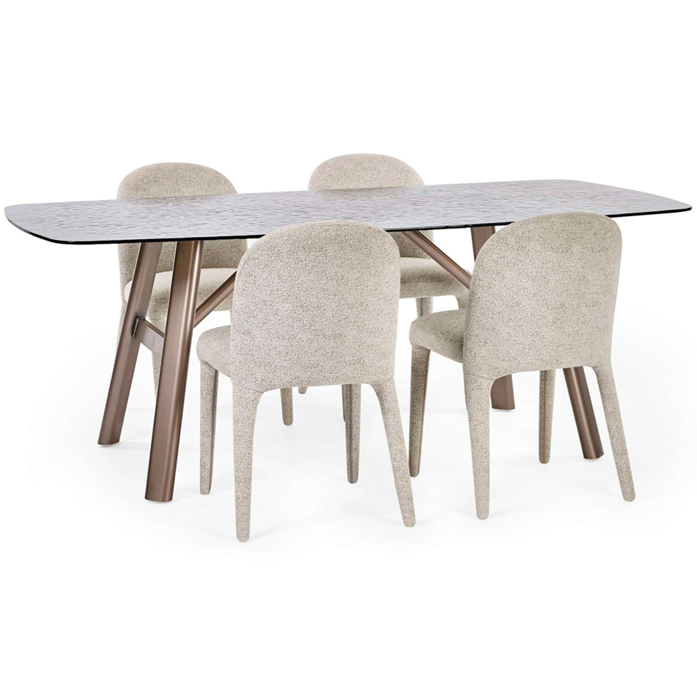 Julian Bowen Callisto 6 Seater Smoked Bubble Glass Rectangular Dining Table Image 5