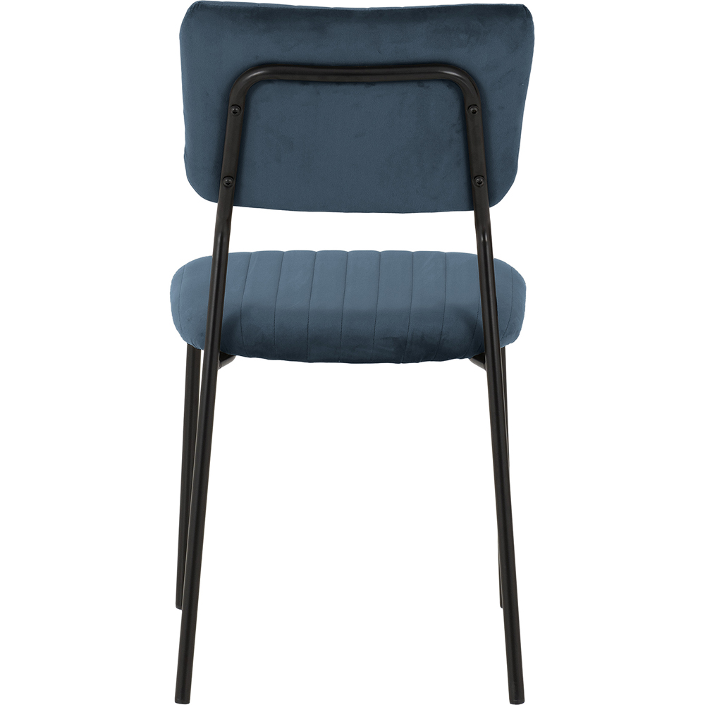 Seconique Sheldon Set of 4 Navy Blue Velvet Dining Chair Image 4