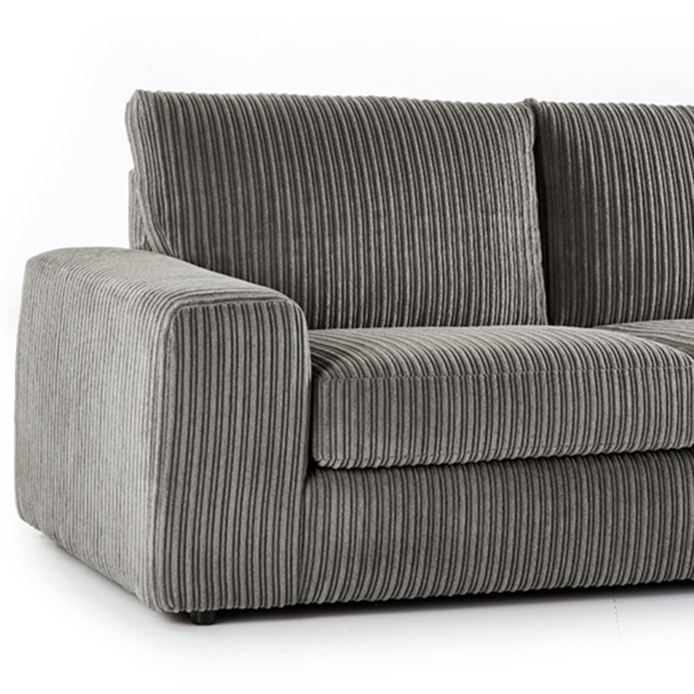 Portland Luciana Luxury 3 Seater Charcoal Jumbo Cord Sofa Image 3