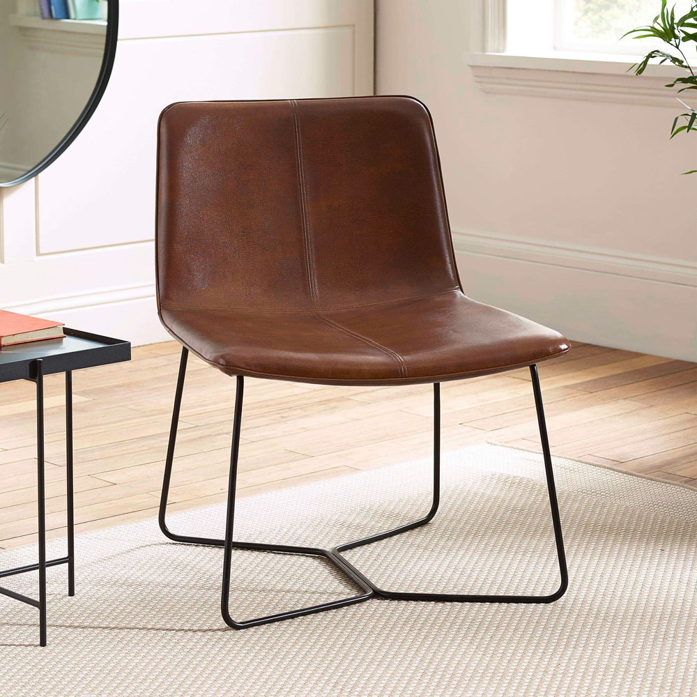 Julian Bowen Joren Tan Brown PU Leather Lounge Chair Image 8
