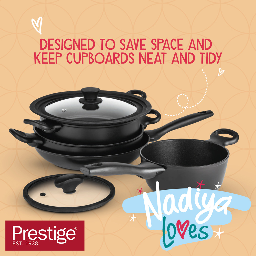 Nadiya x Prestige 4 Piece Stackable Cookware Set Image 3