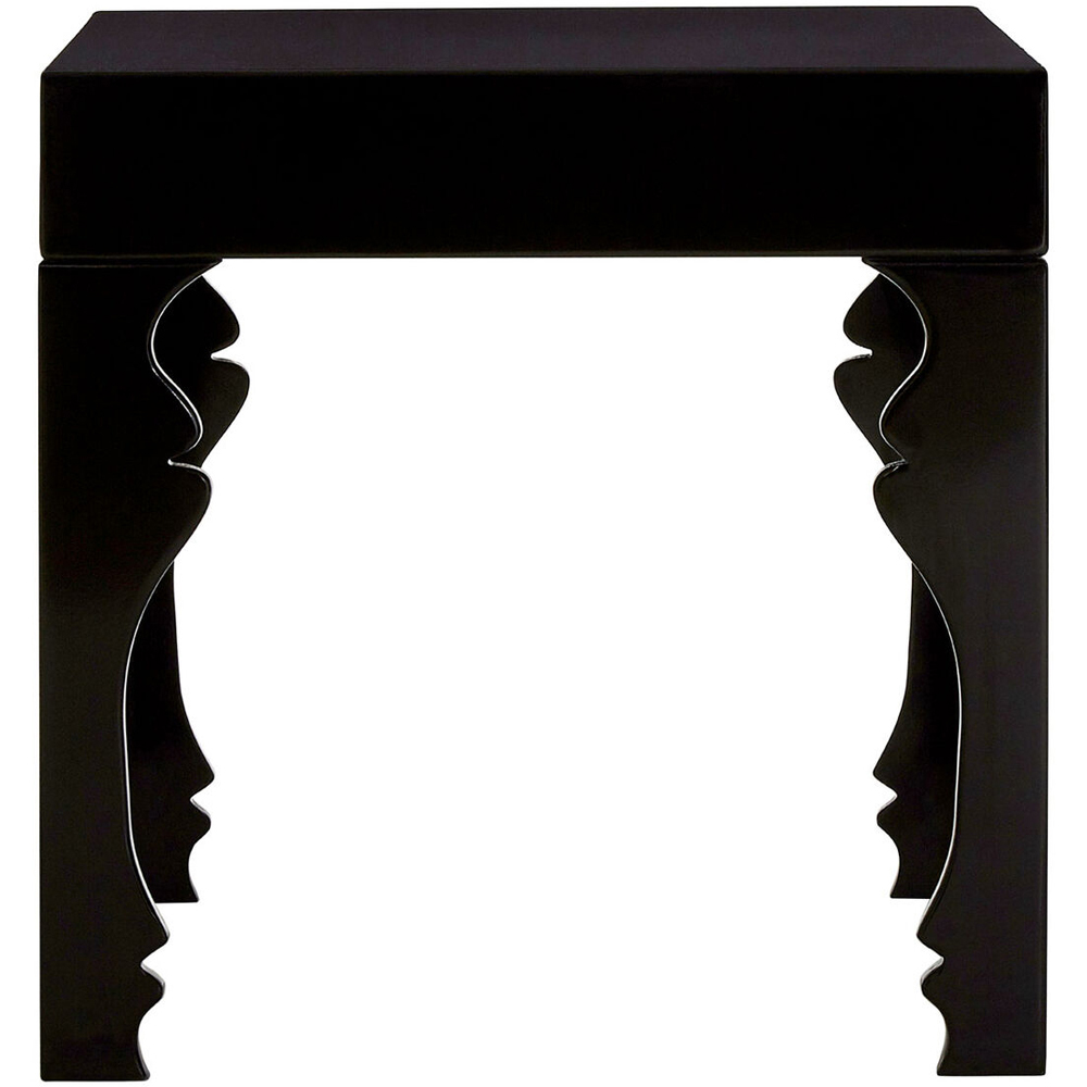 Premier Housewares Black High Gloss Wooden Side Table Image 3