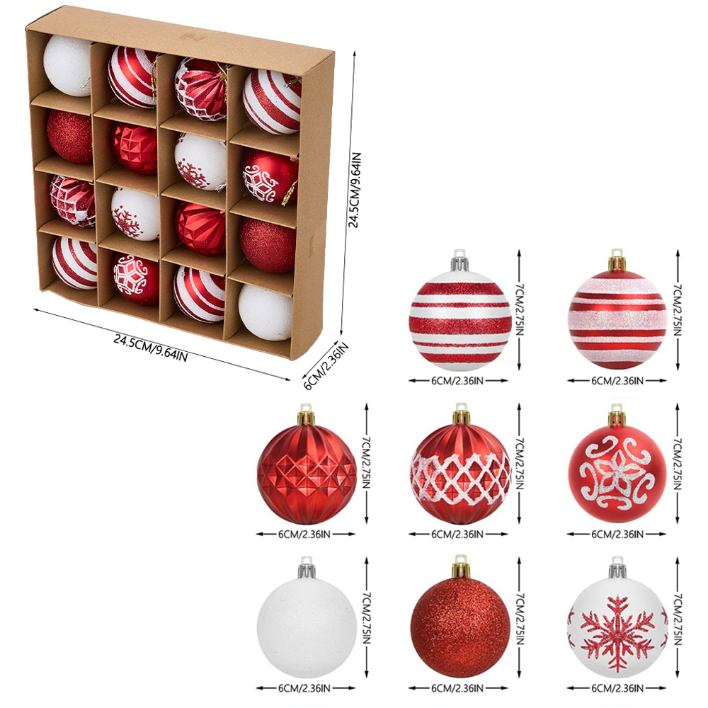 Living and Home Red and White Bauble 16 Pack Image 4