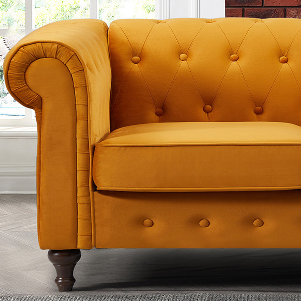 Pelham 2 Seater Orange Velvet Sofa Image 2