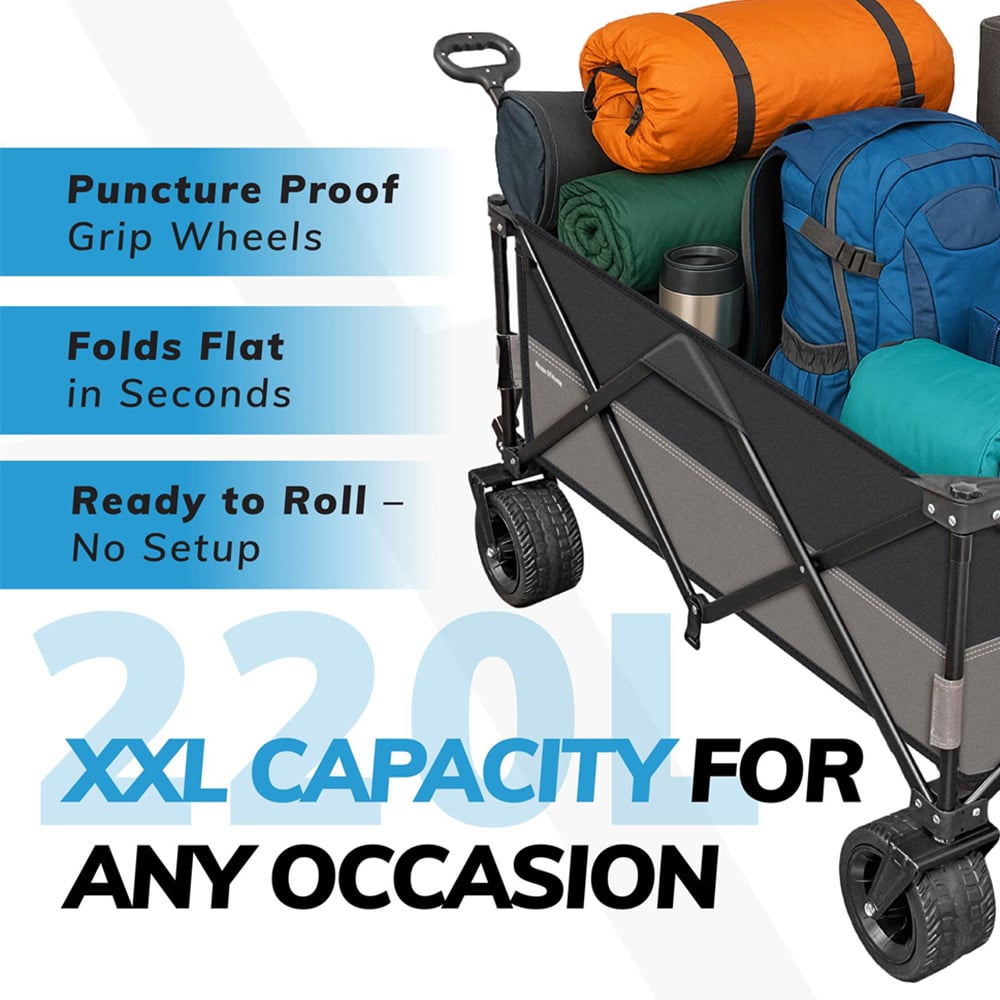 House of Home Black Folding Festival Trolley 220L Image 4