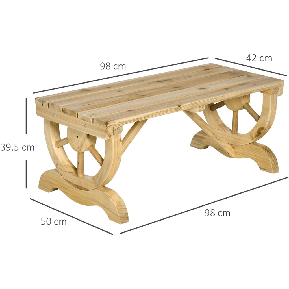 Outsunny 2 Seater Natural Wood Effect Outdoor Bench Image 8