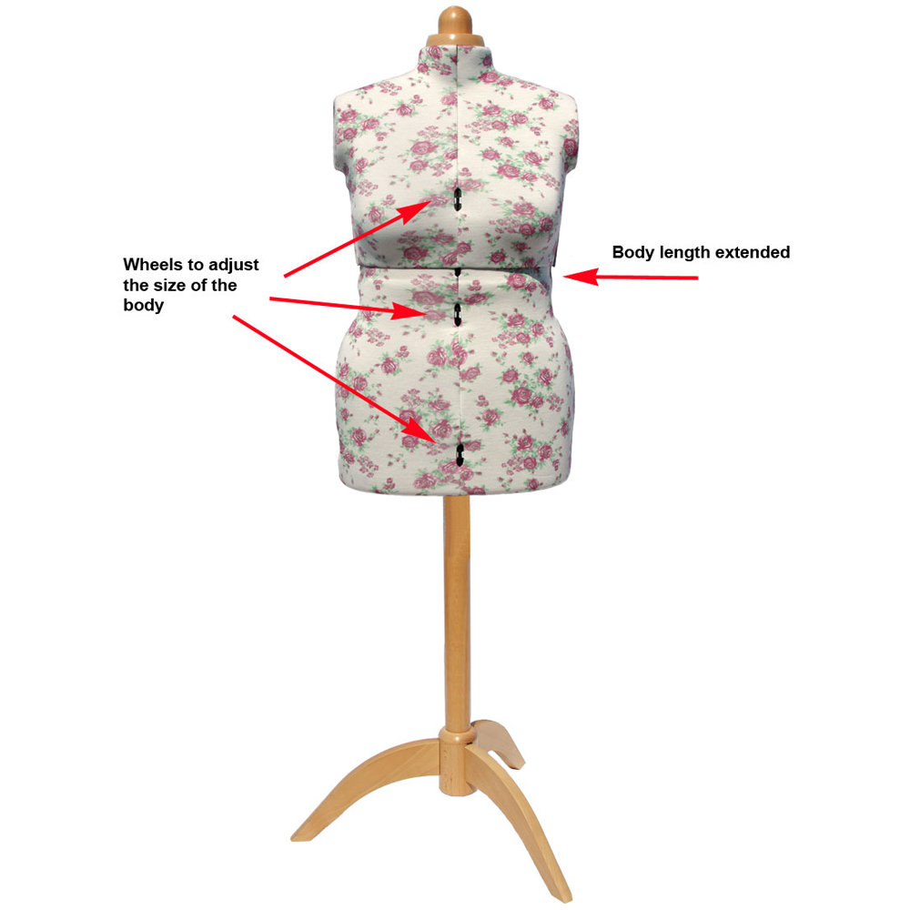 Sewing Online 5912C Rosebuds Adjustable 8-Part Dressmakers Dummy with Hem Marker Large Image 5
