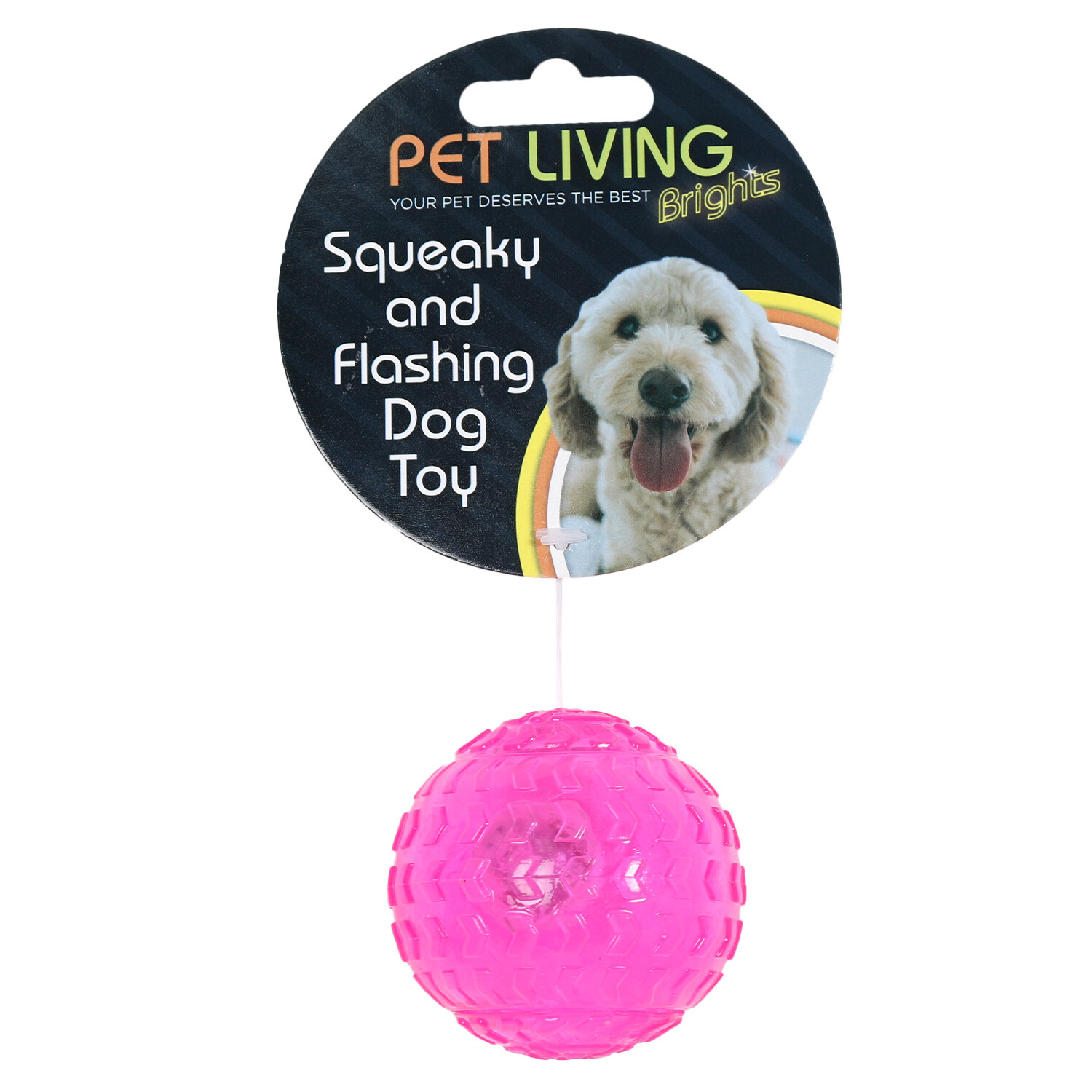 Flashing and Squeaky Ball Dog Toy Image 2