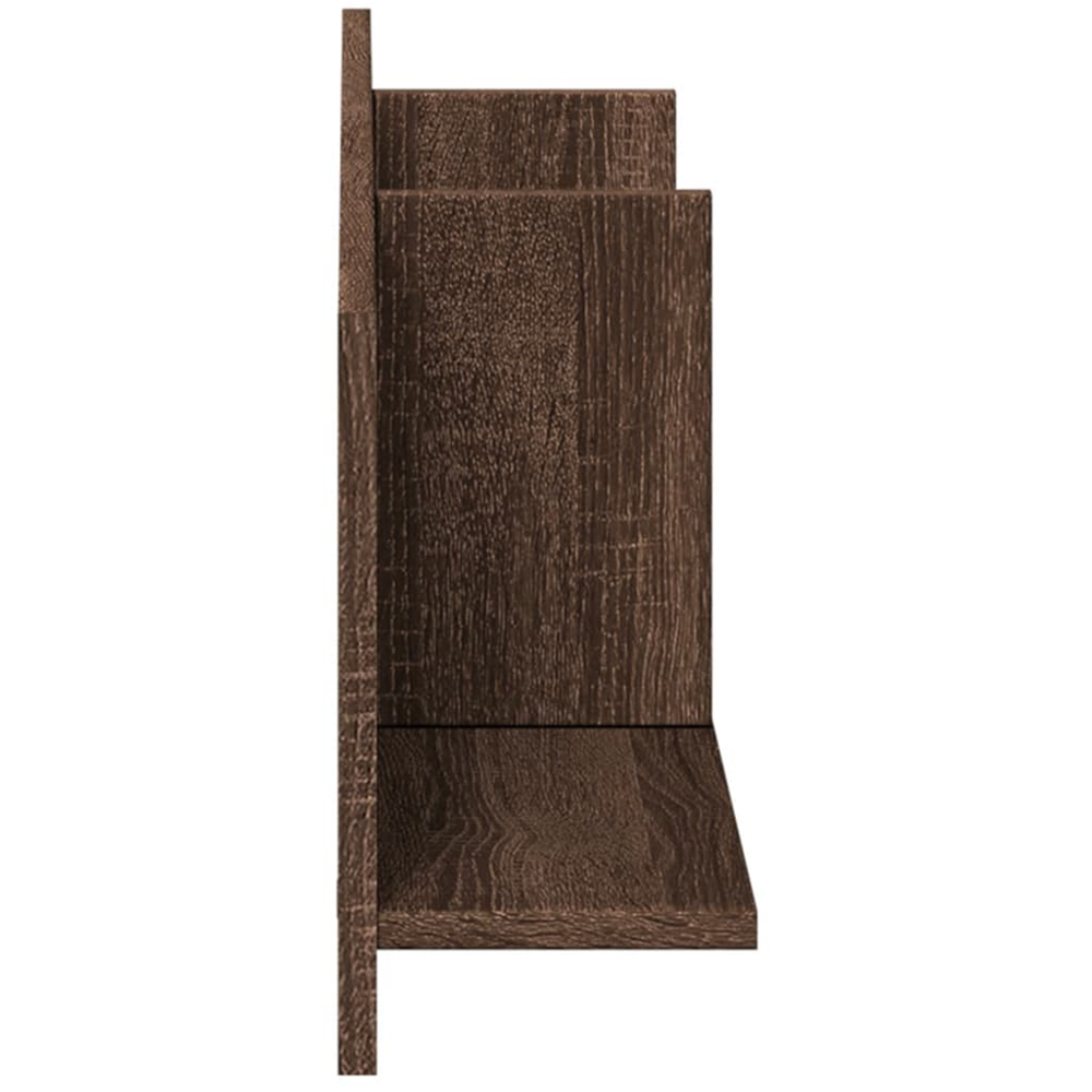vidaXL 3 Shelf Brown Oak Wall Cabinet Image 4