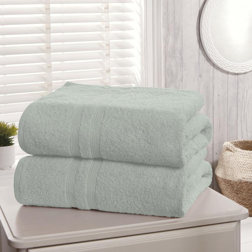 Rapport Home Camden Super Soft Combed Cotton Duck Egg Bath Towel 2 Pack Image 2