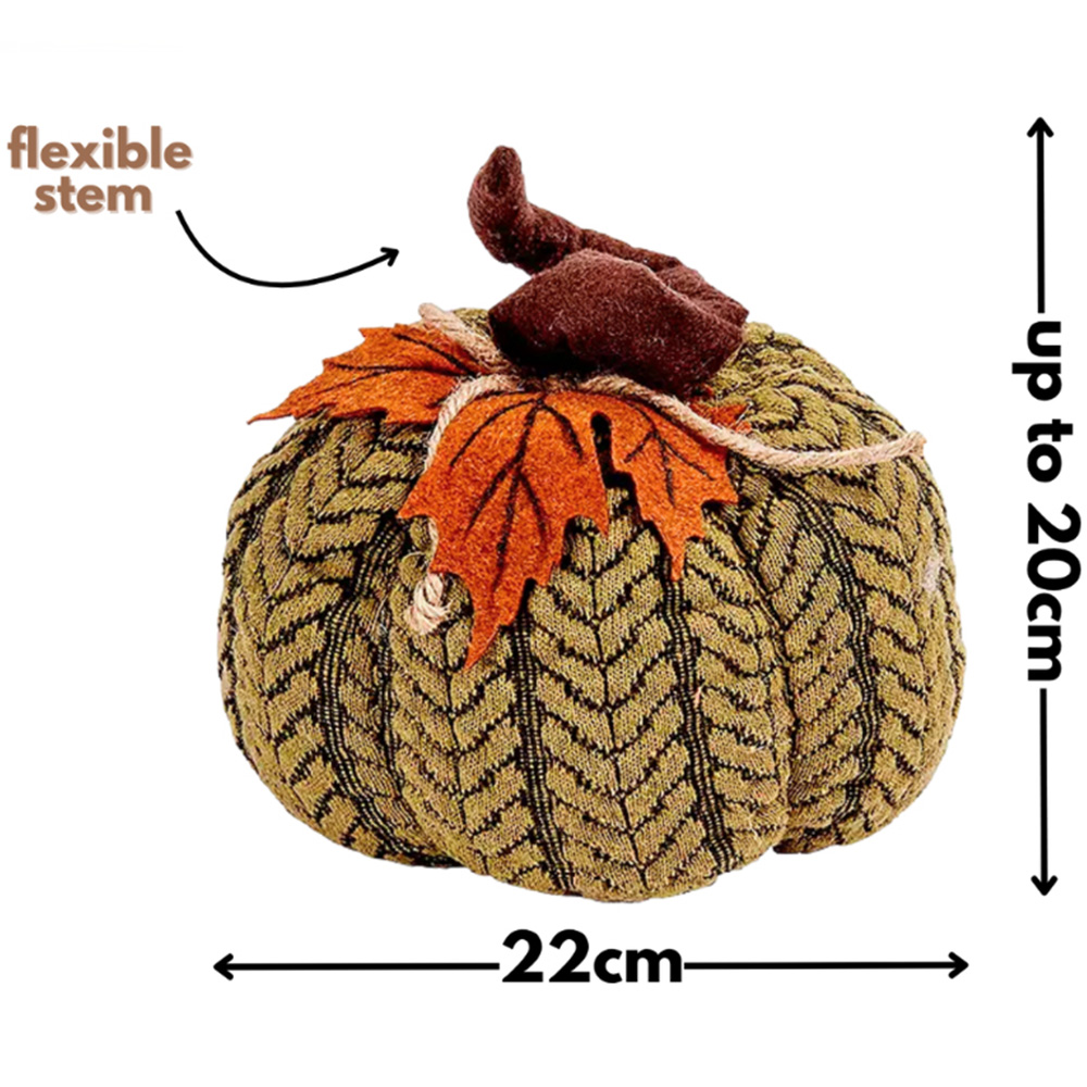 Garden Mile Green Plush Pumpkin Halloween Decoration Set 22cm 4 Pack Image 4