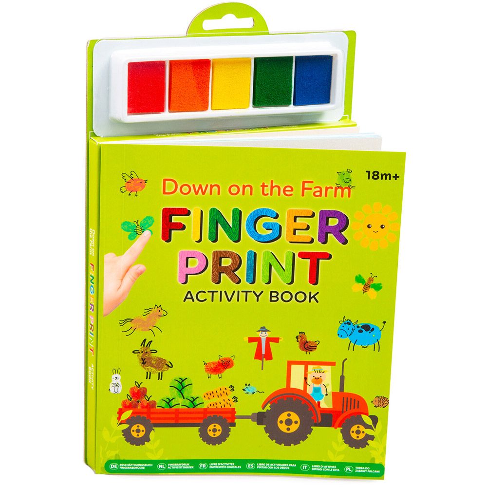 Down on the Farm Finger Print Colouring and Activity Book Image
