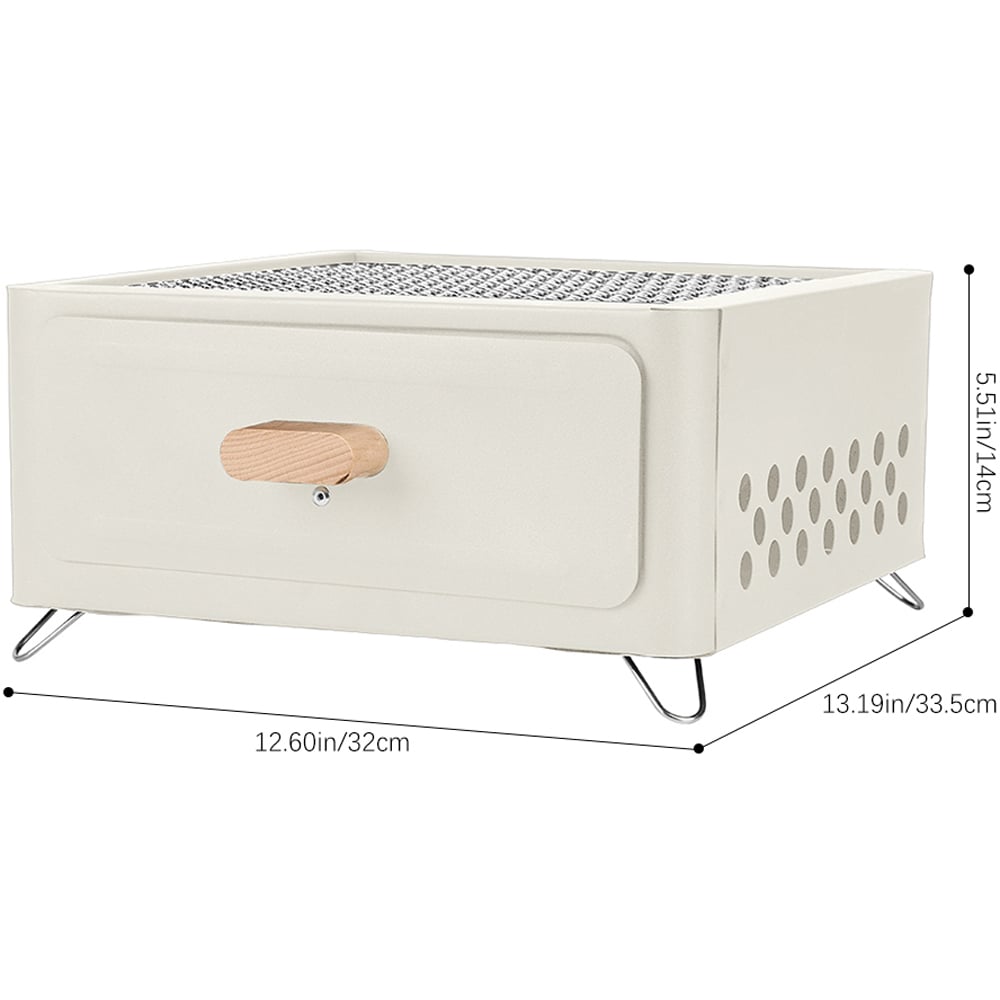 Living and Home White Windproof Metal BBQ Grill and Tea Stove Image 6