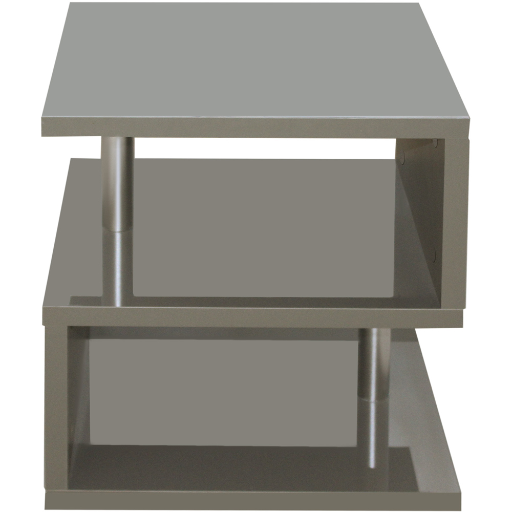 Comfy Living 2 Shelf Grey High Gloss Abstract LED Side Table Image 2