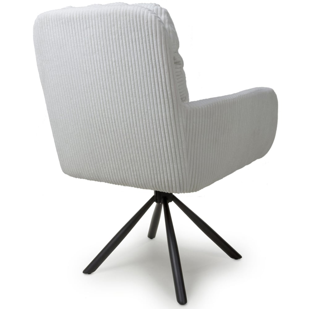 Cassidy Set of 2 Corduroy White Swivel Chair Image 5
