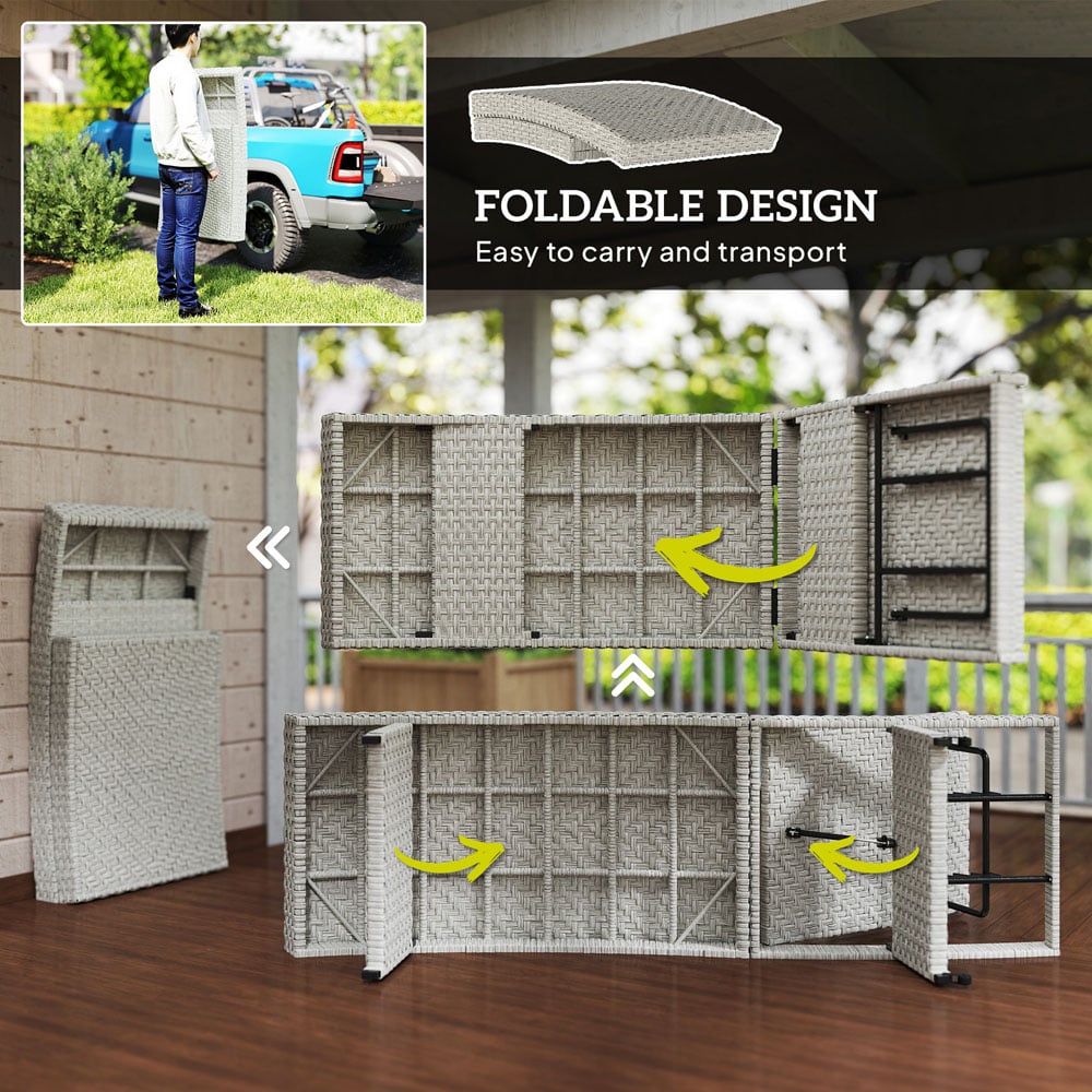 Outsunny Grey Rattan 4 Position Adjustable Sun Lounger Image 6