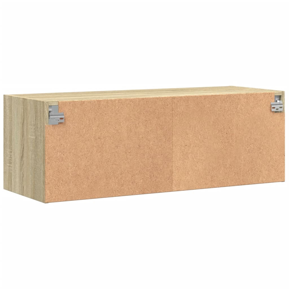 vidaXL 3 Door Sonoma Oak Glass Wall Cabinet Image 8