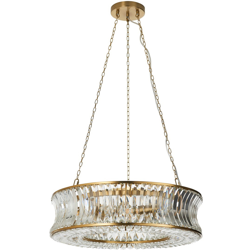 Merano Vittoria Warm Brass Plate Clear Glass Pendant Ceiling Light Image 1