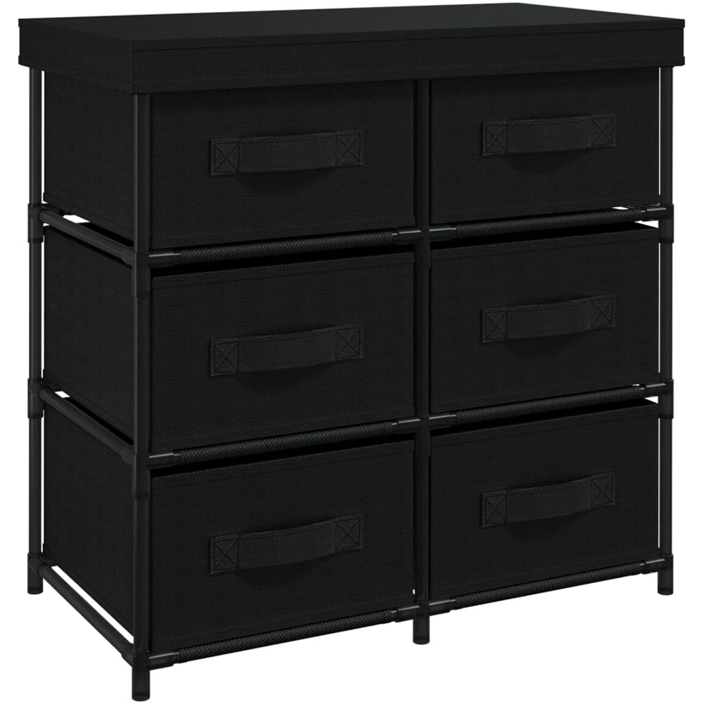 vidaXL 6 Fabric Basket Black Storage Cabinet Image 2