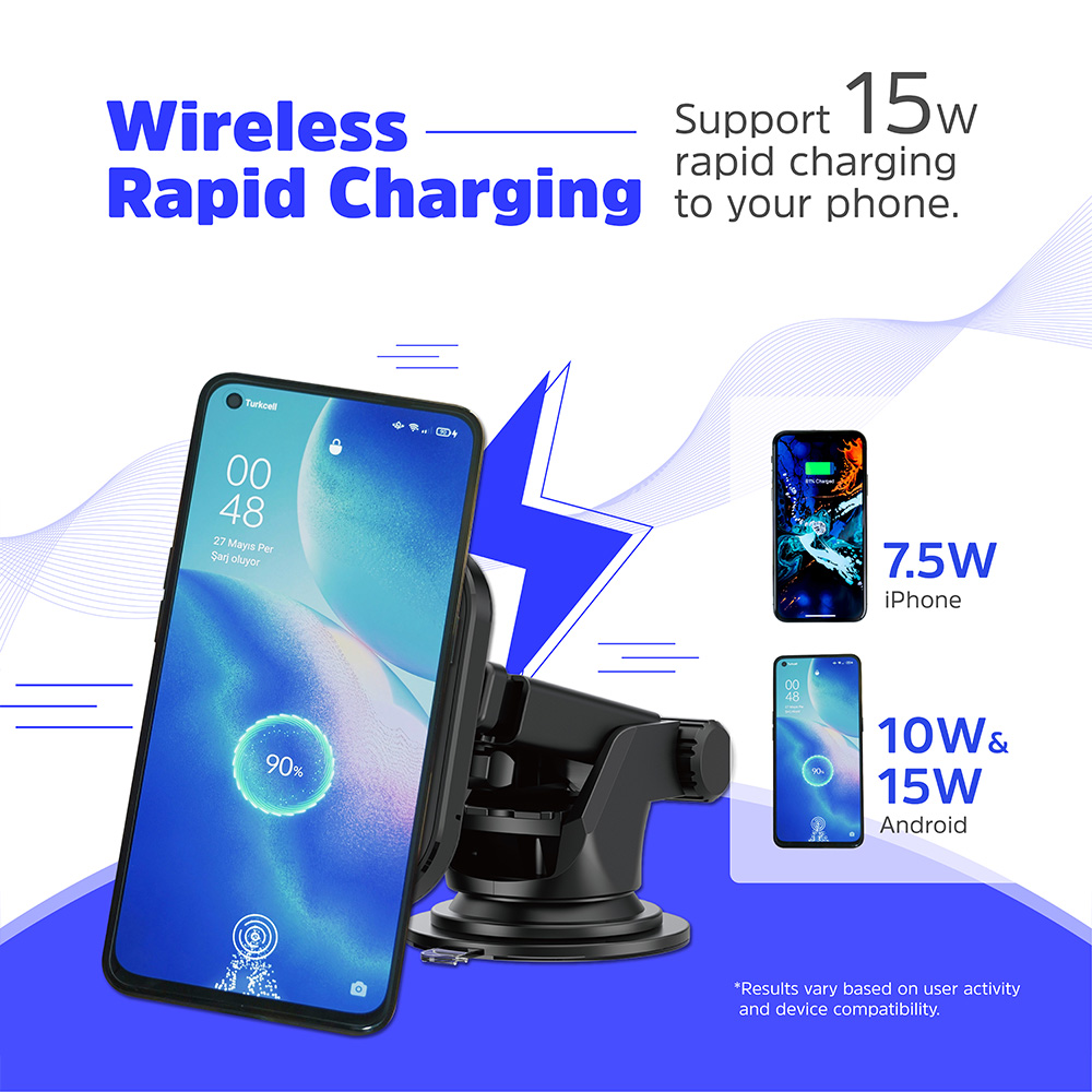 Energizer Black In-Car Magnetic QI Wireless iPhone Charger Image 8