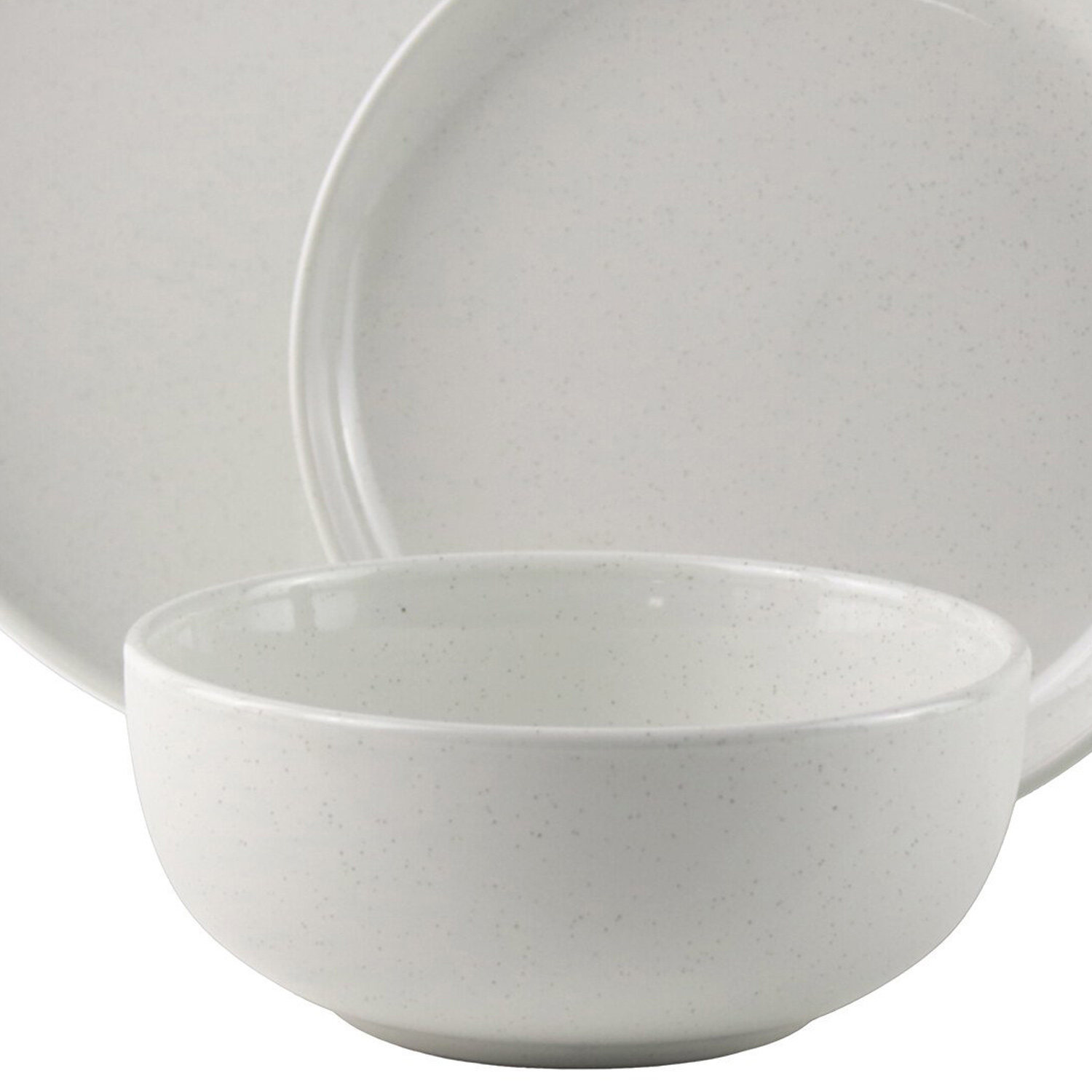 Easy Living 12 Piece Speckled Dinner Set - White Image 2