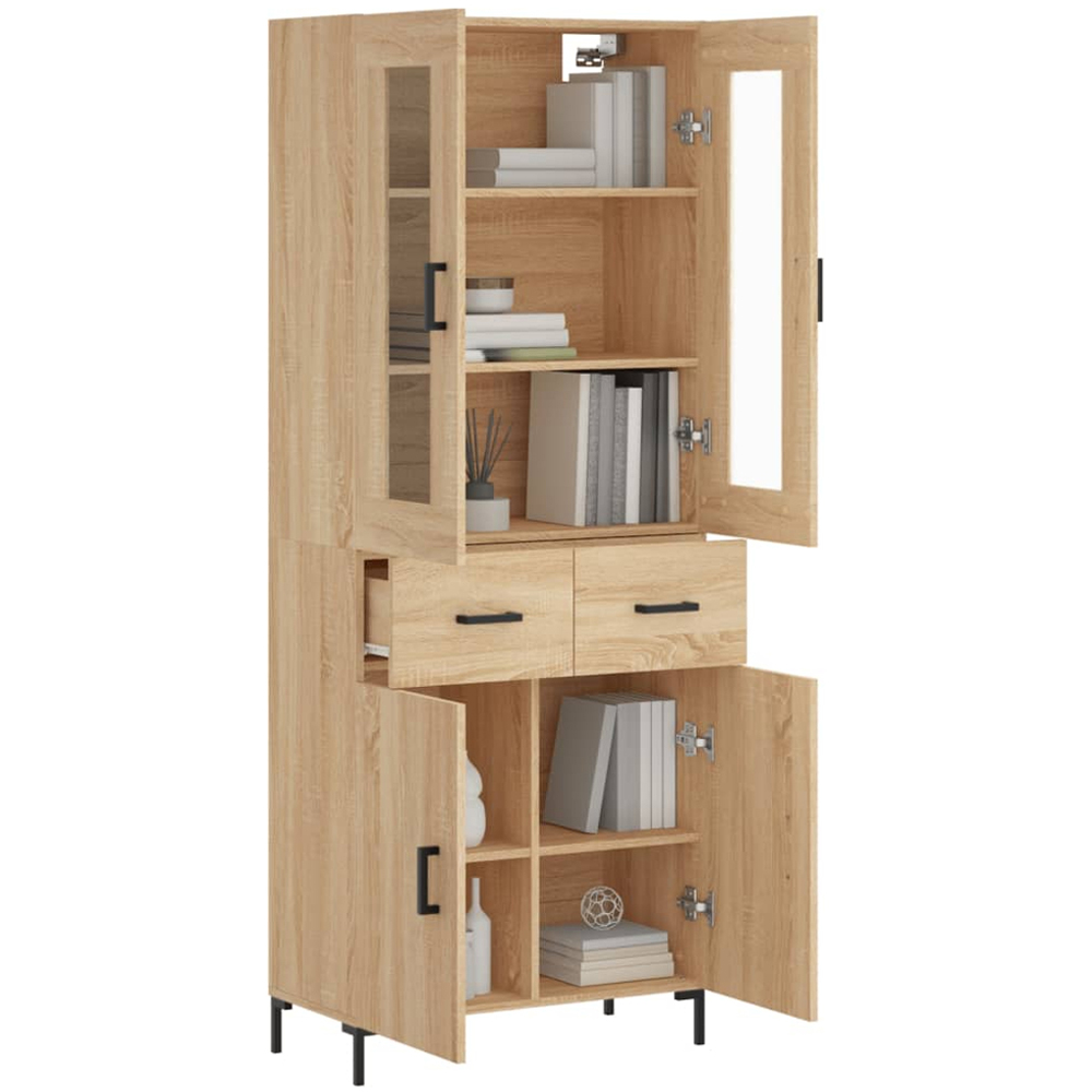 vidaXL 4 Door 2 Drawer Sonoma Oak Highboard Image 3