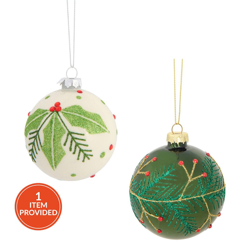 Traditional Festive Leaf Bauble Image 1