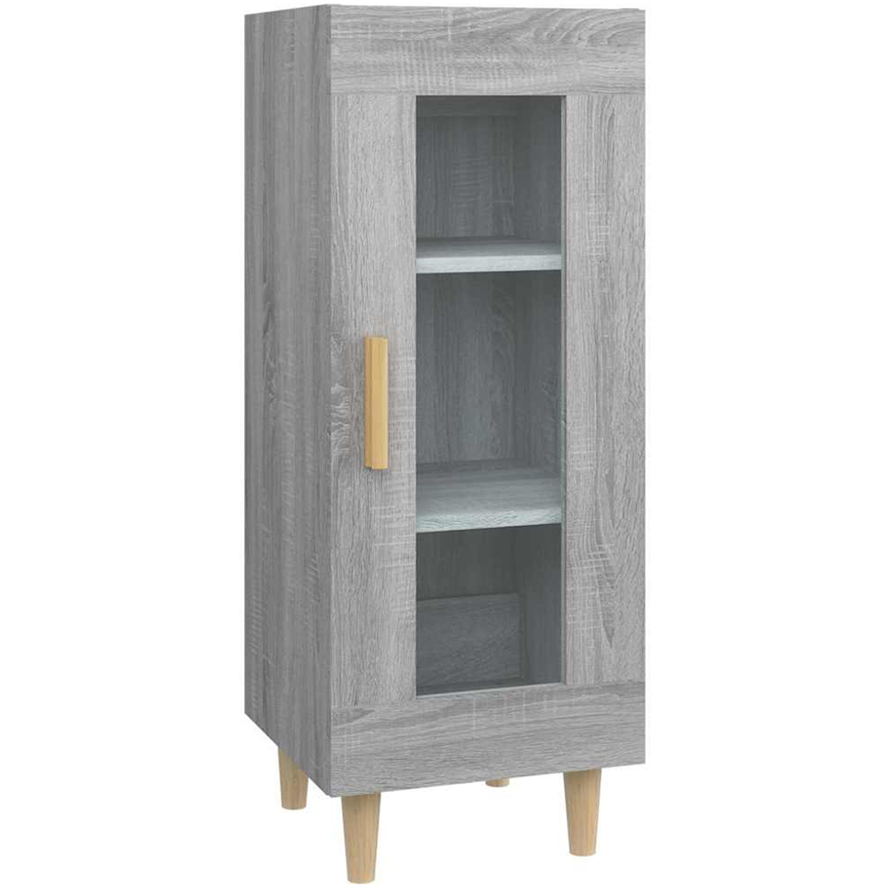 vidaXL Single Glass Door Grey Sonoma Wooden Sideboard Image 2