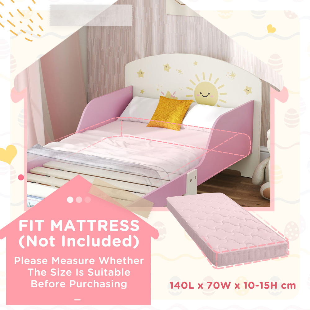 AIYAPLAY Sun Themed Pink Kids Storage Bed Frame Image 8