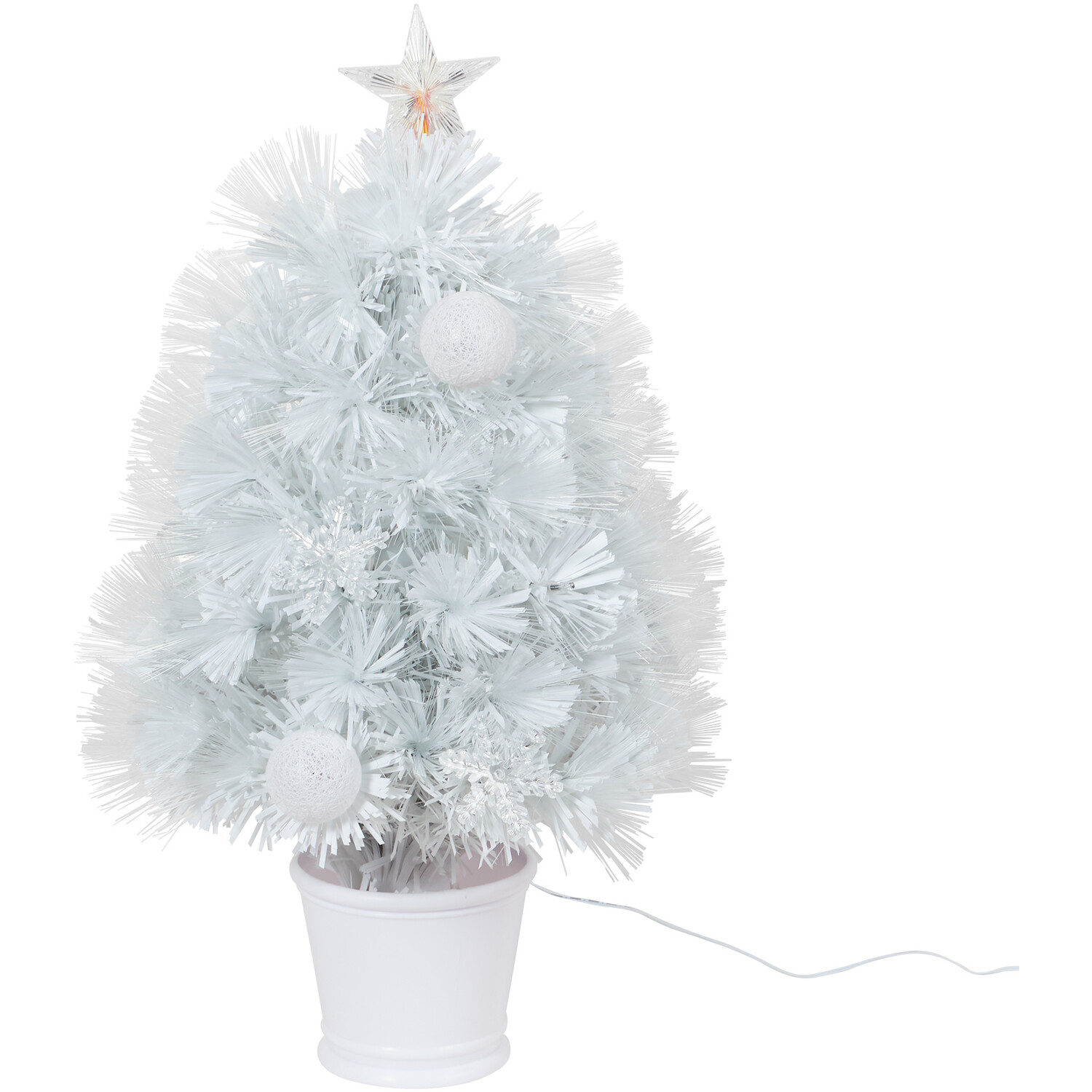 Fibre Optic Christmas Tree - White Image 1